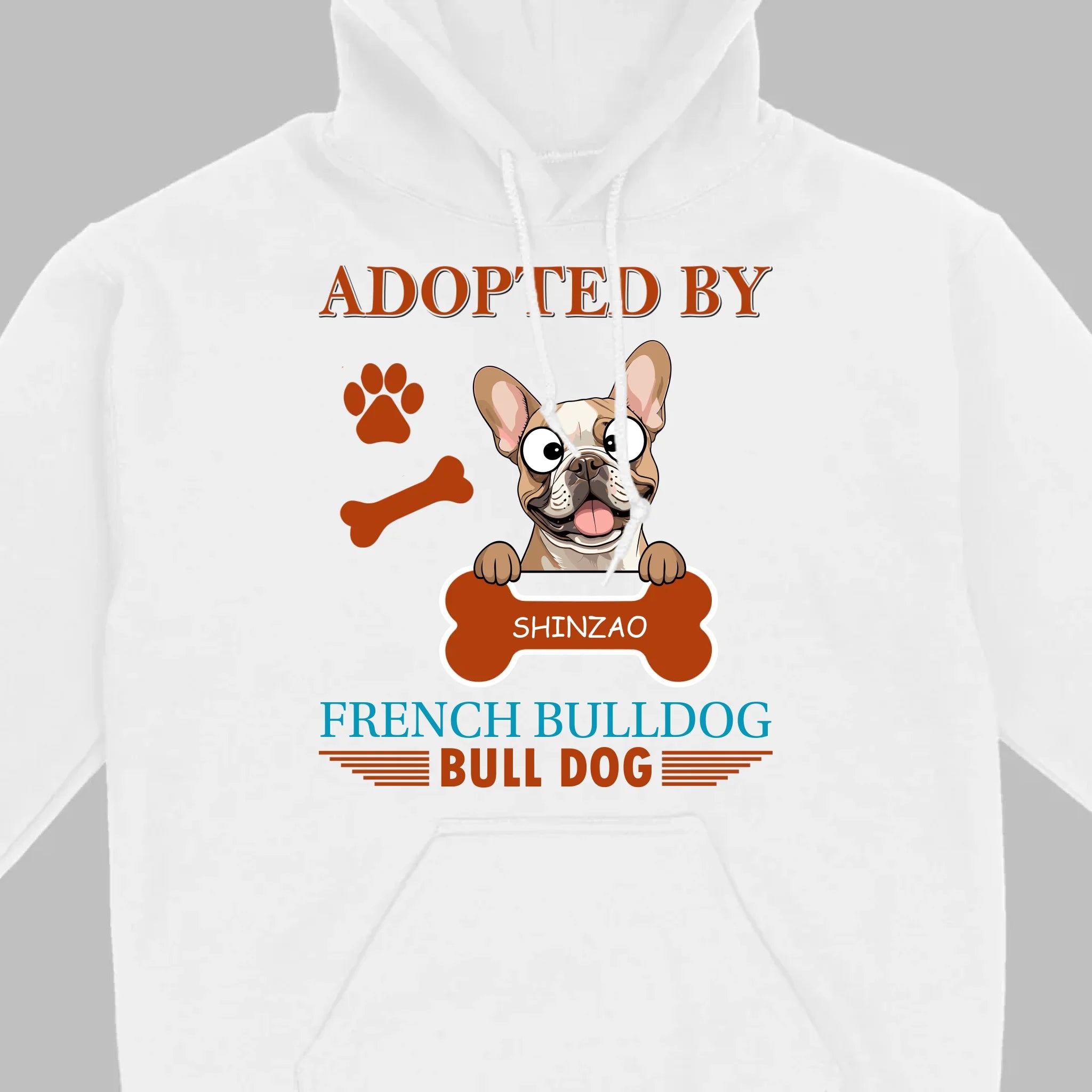 Custom American Bulldog Hoodie - Adopted By Bull Dog Personalized Gift T-Shirts - 89Prints