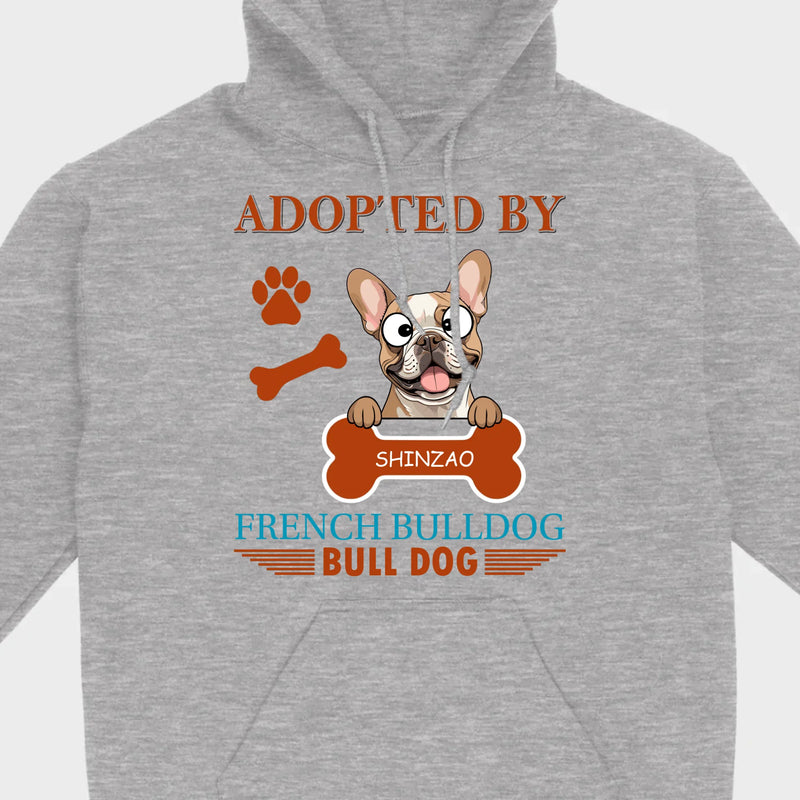 Custom American Bulldog Hoodie - Adopted By Bull Dog Personalized Gift T-Shirts - 89Prints