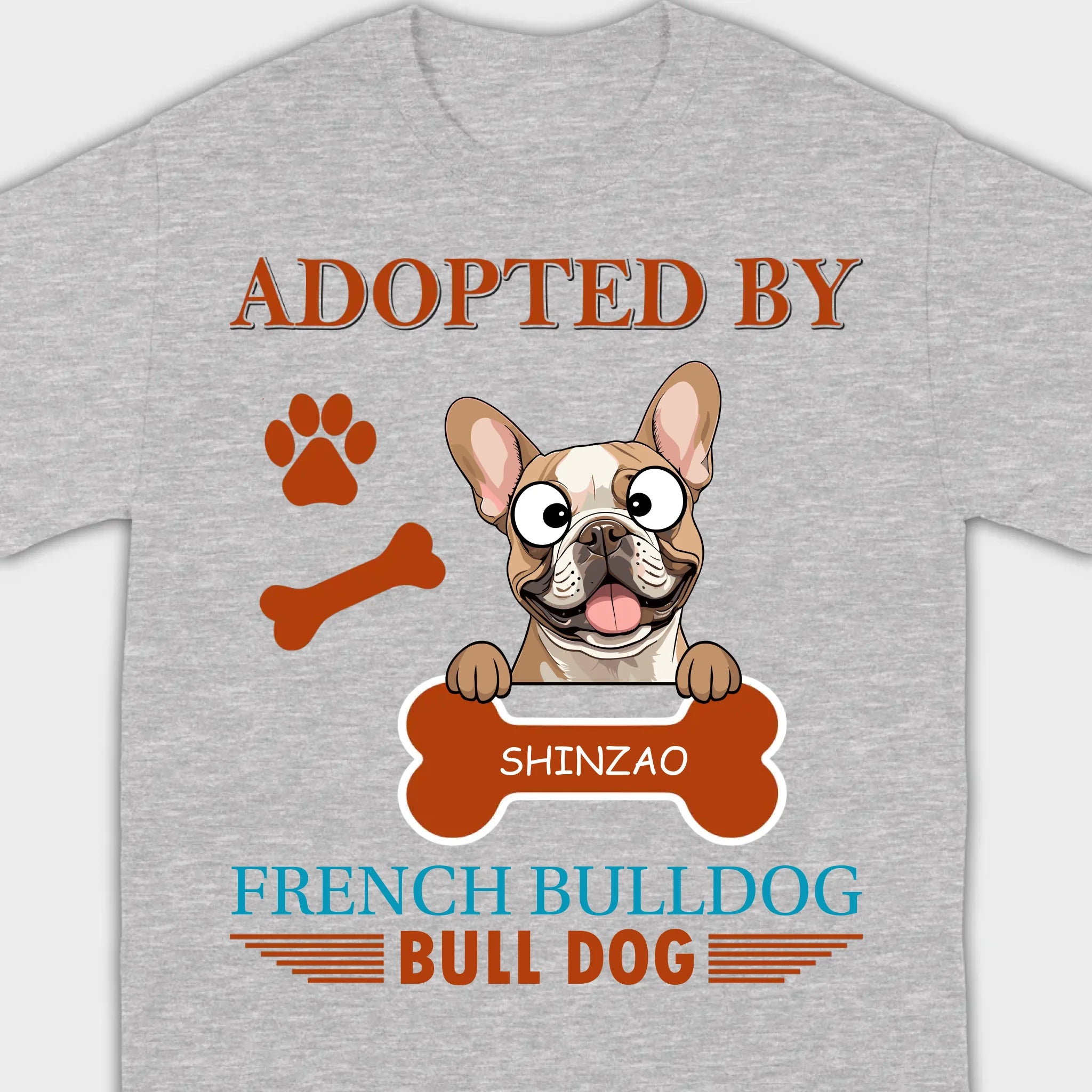 Custom American Bulldog Hoodie - Adopted By Bull Dog Personalized Gift T-Shirts - 89Prints