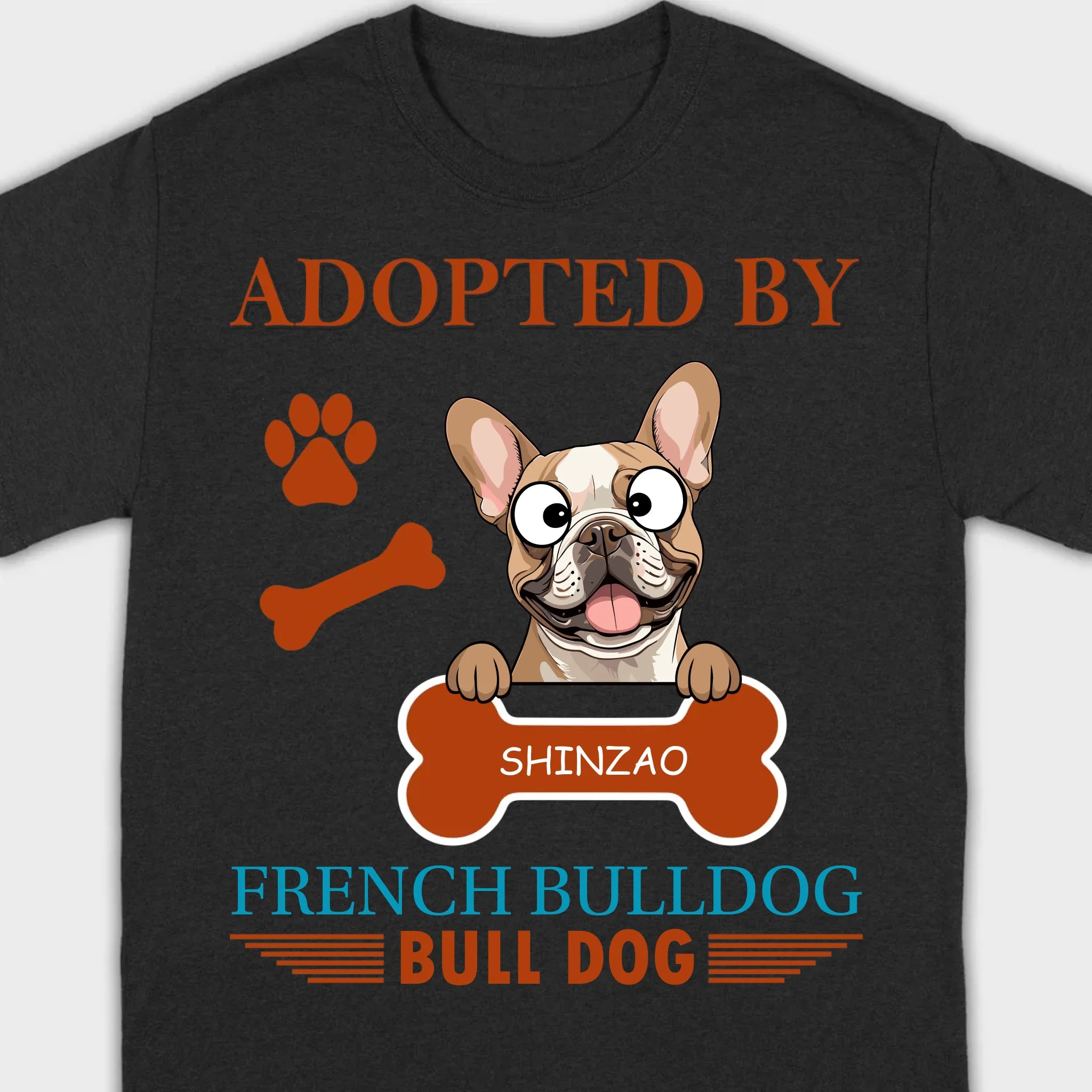 Custom American Bulldog Hoodie - Adopted By Bull Dog Personalized Gift T-Shirts - 89Prints