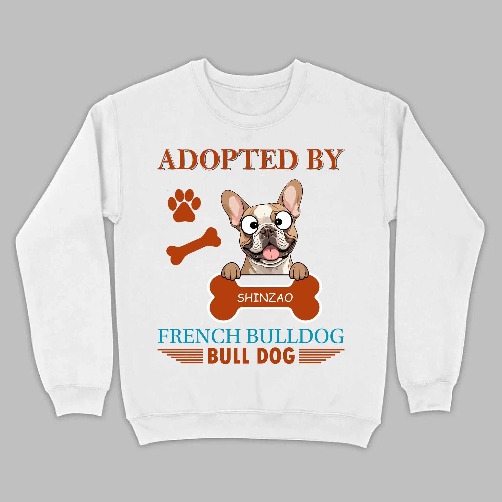 Custom American Bulldog Hoodie - Adopted By Bull Dog Personalized Gift T-Shirts - 89Prints