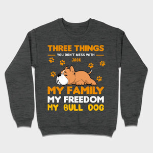 Custom Bull Dog Basic Tee - Three Things You Don't Mess With Personalized T-Shirts - 89Prints