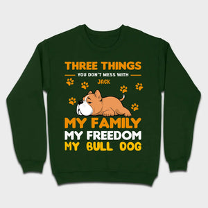 Custom Bull Dog Basic Tee - Three Things You Don't Mess With Personalized T-Shirts - 89Prints
