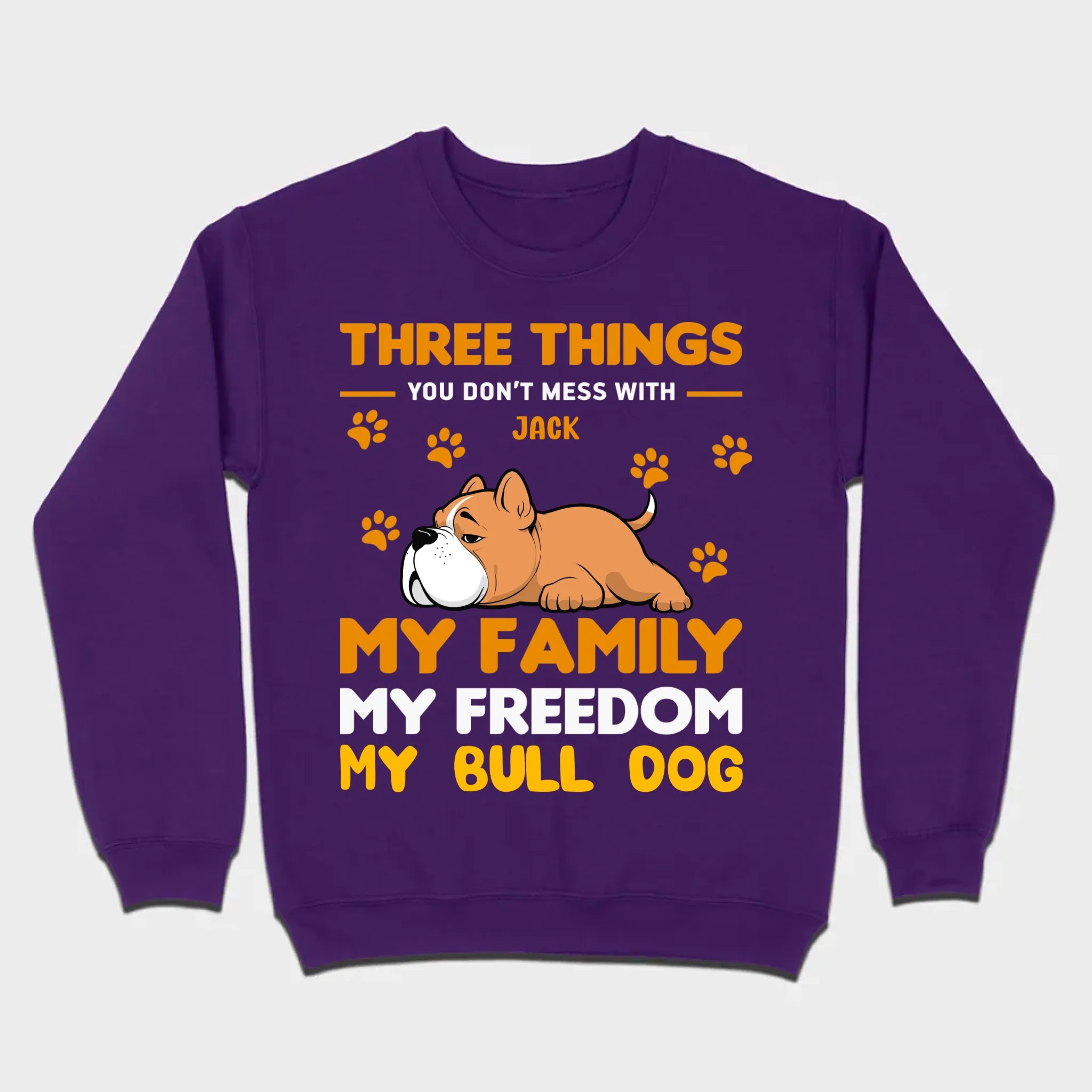 Custom Bull Dog Basic Tee - Three Things You Don't Mess With Personalized T-Shirts - 89Prints