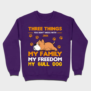 Custom Bull Dog Basic Tee - Three Things You Don't Mess With Personalized T-Shirts - 89Prints