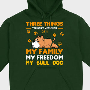 Custom Bull Dog Basic Tee - Three Things You Don't Mess With Personalized T-Shirts - 89Prints