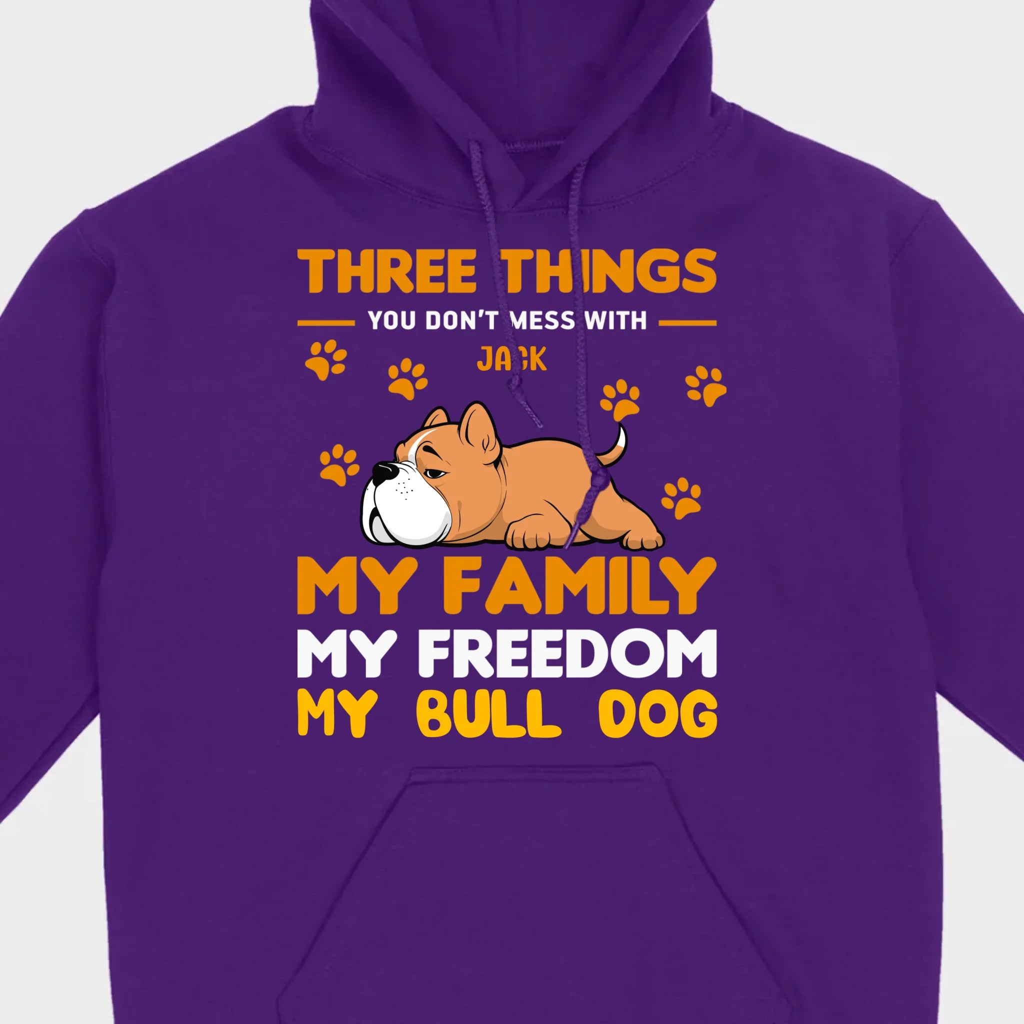 Custom Bull Dog Basic Tee - Three Things You Don't Mess With Personalized T-Shirts - 89Prints
