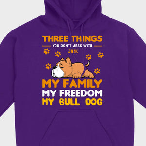 Custom Bull Dog Basic Tee - Three Things You Don't Mess With Personalized T-Shirts - 89Prints