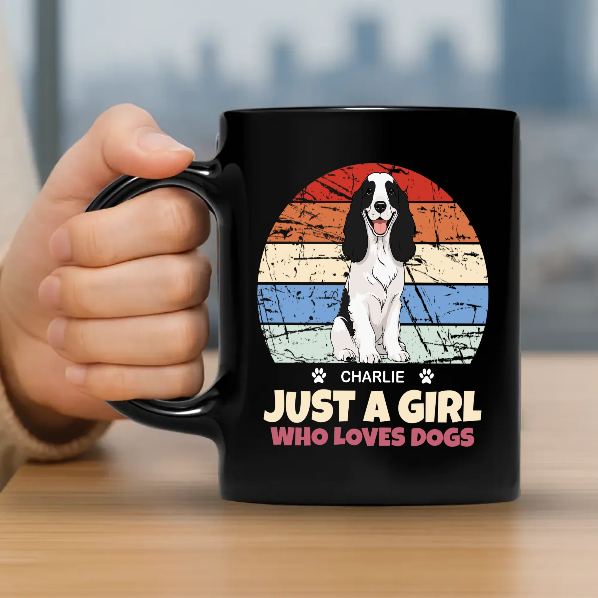 Touching Personalised Dog Mug - Just A Girl Who Loves Dogs - 89Prints