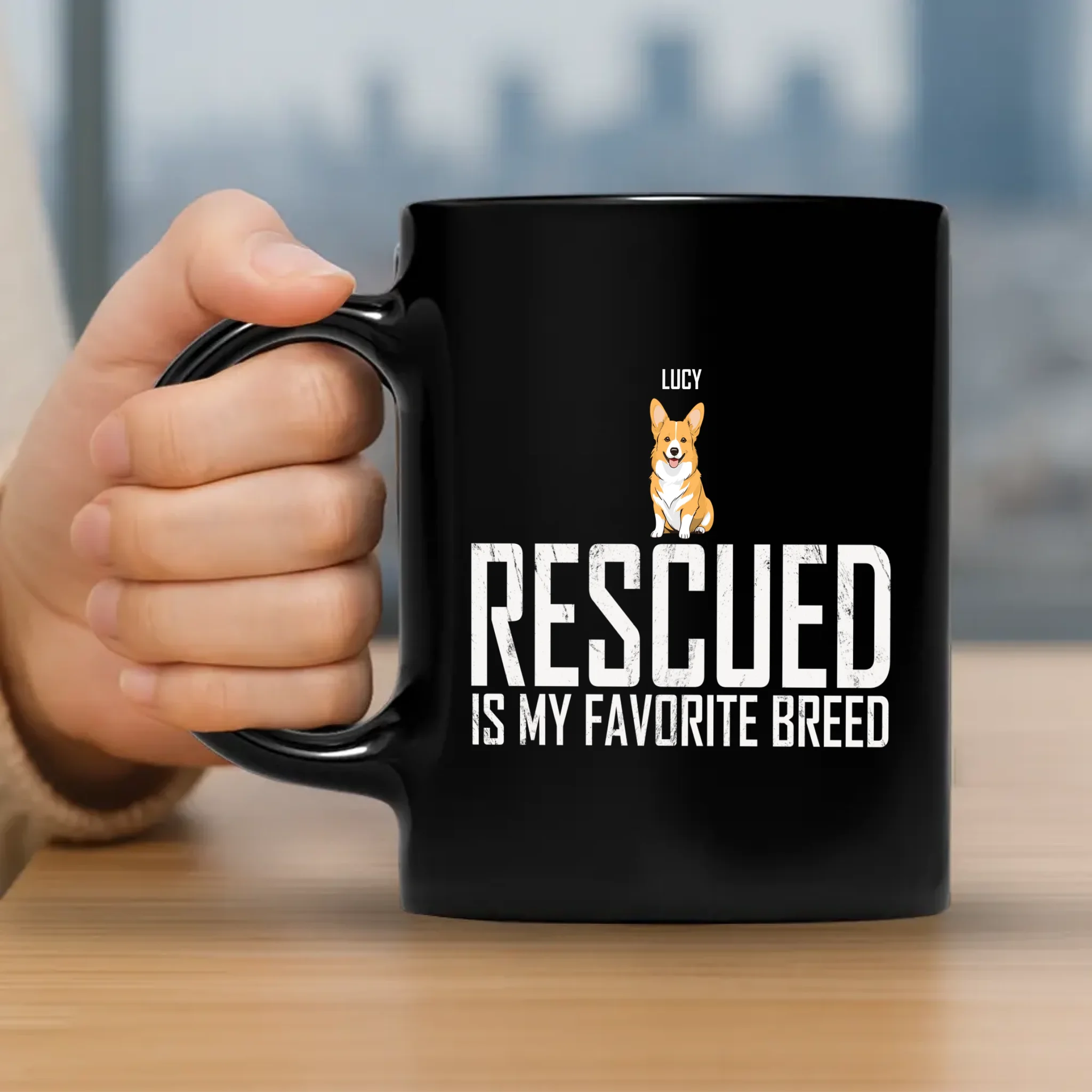 Thoughtful Personalized Mug For Dog Lovers - Rescued Is My Favorite Breed - 89Prints