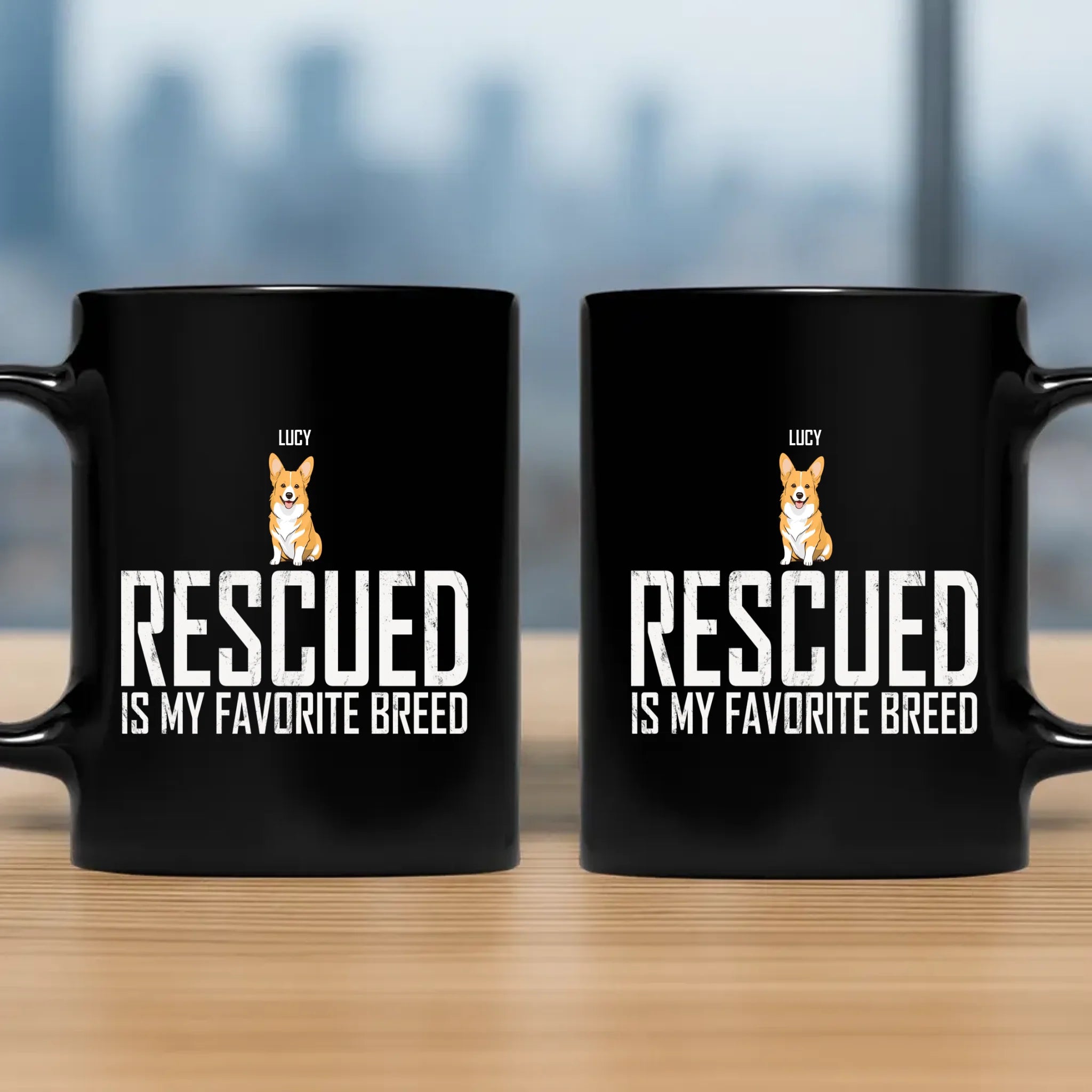Thoughtful Personalized Mug For Dog Lovers - Rescued Is My Favorite Breed - 89Prints