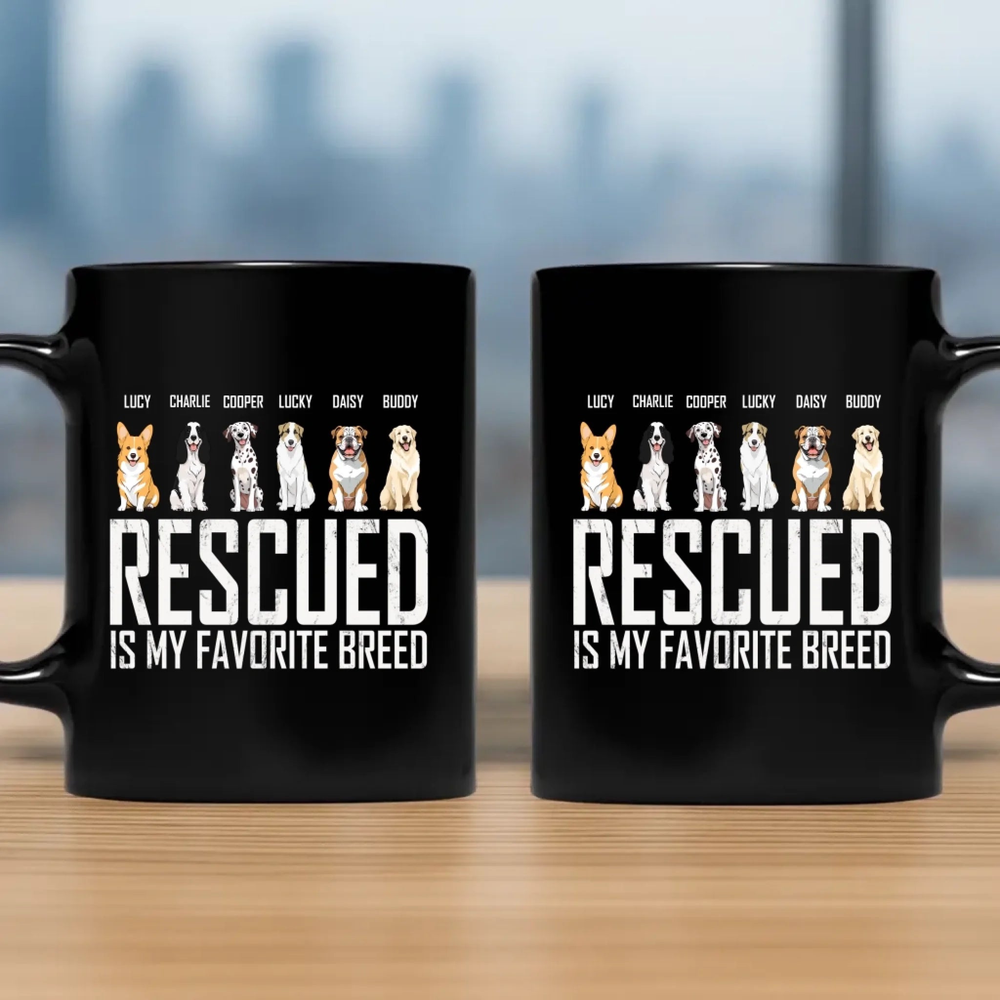 Thoughtful Personalized Mug For Dog Lovers - Rescued Is My Favorite Breed - 89Prints