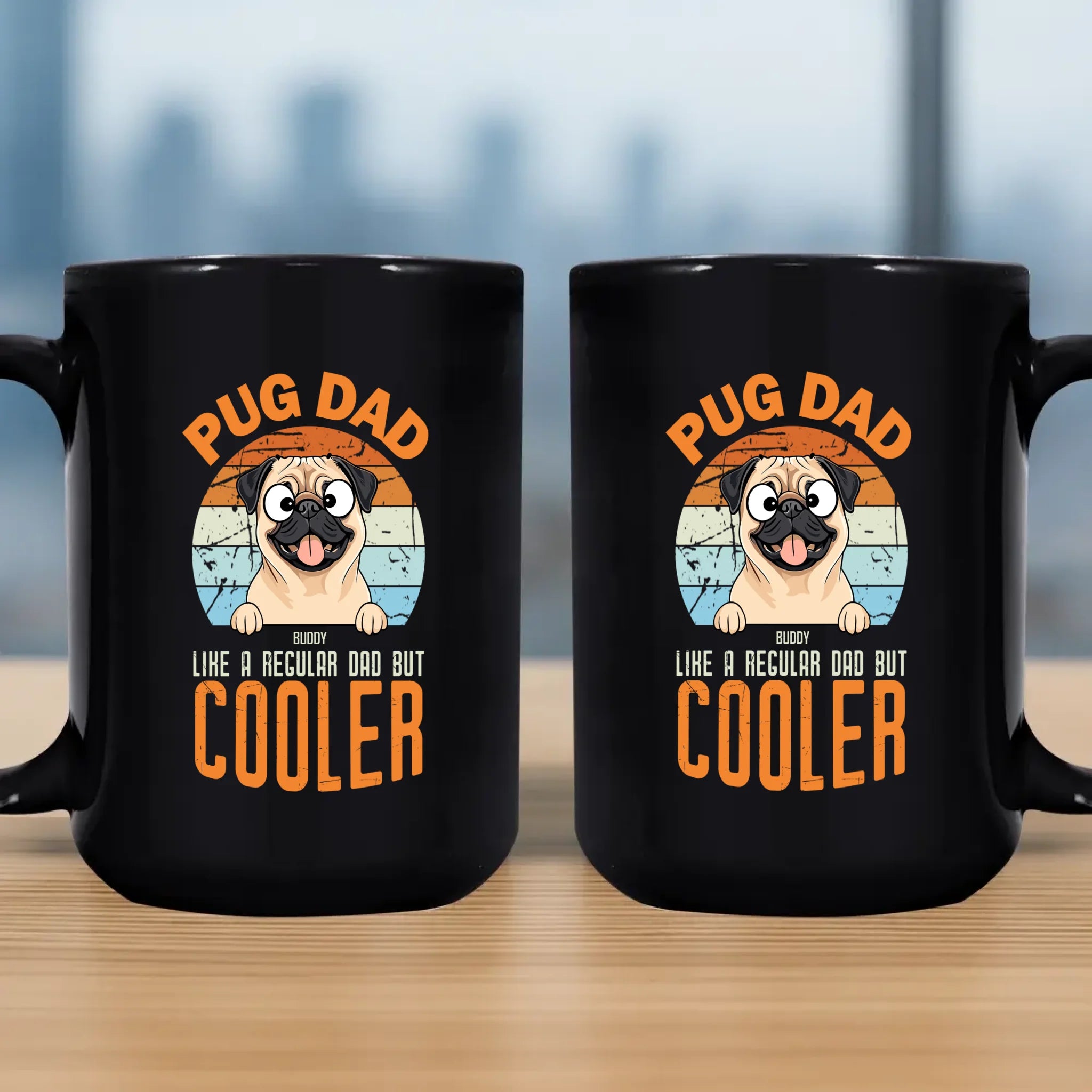 Unforgettable Personalized Mug With Dog - Pug Dad Like A Regular Dad, But Cooler - 89Prints
