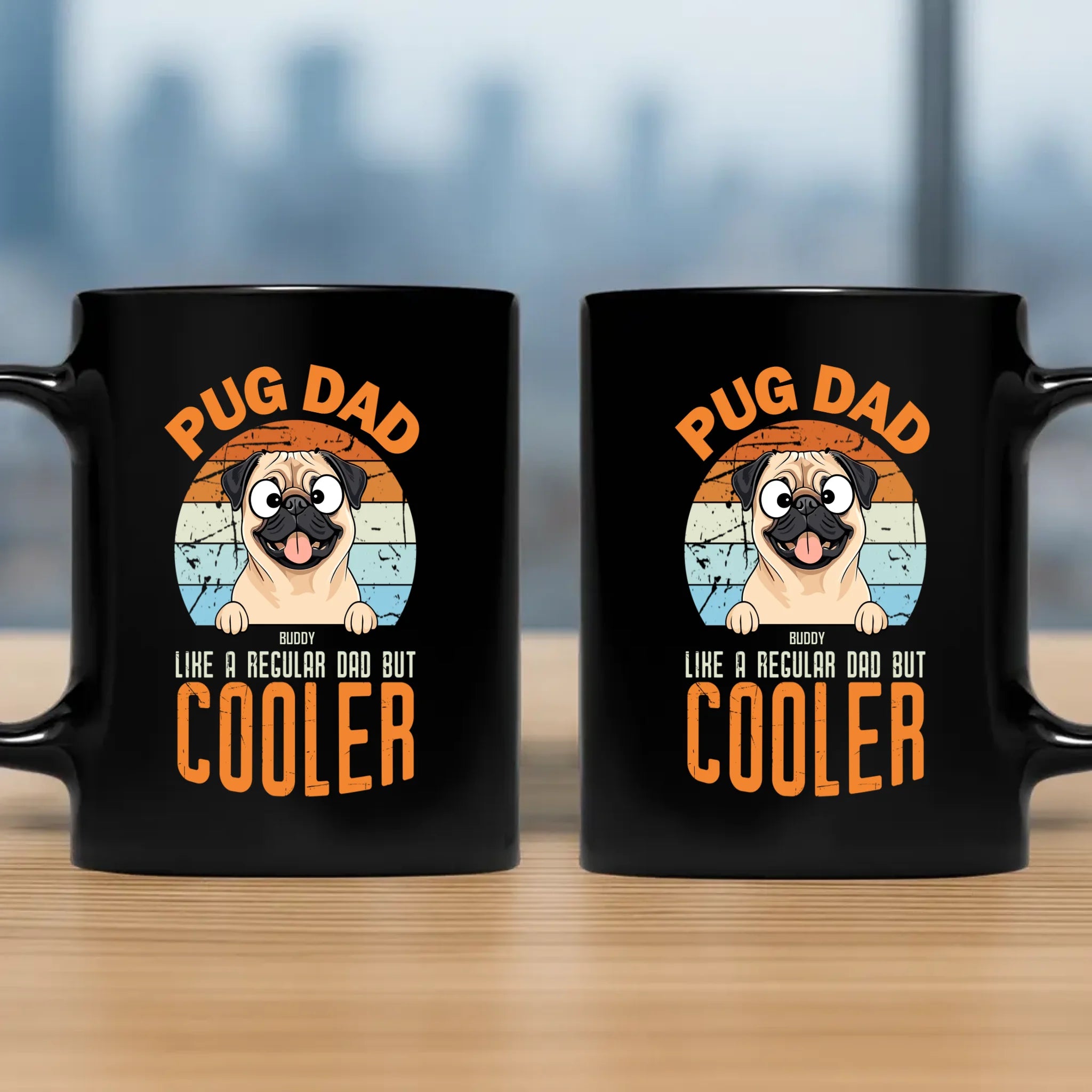 Unforgettable Personalized Mug With Dog - Pug Dad Like A Regular Dad, But Cooler - 89Prints