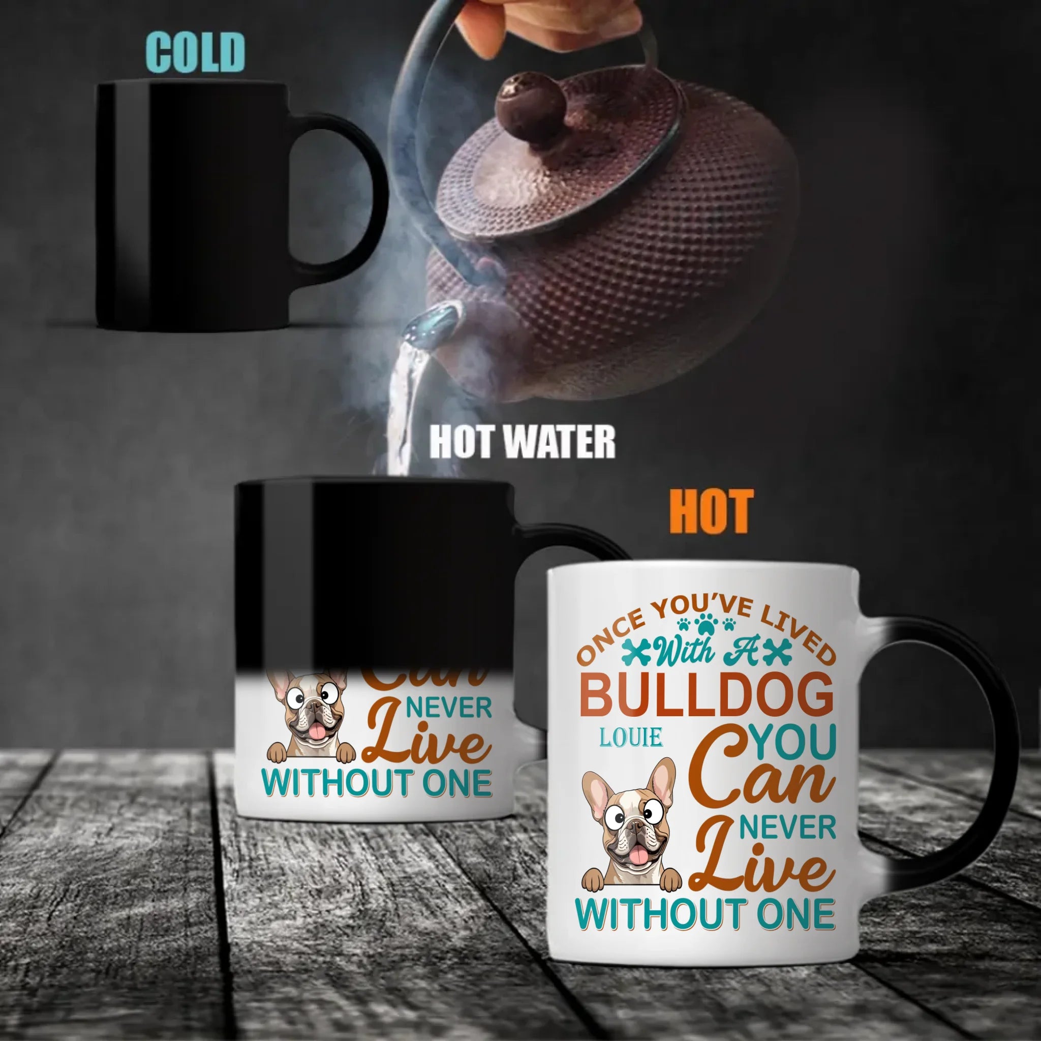 Personalized Once You've Lived With A Bulldog, You Can Never Live Without One Dog Mug - 89Prints