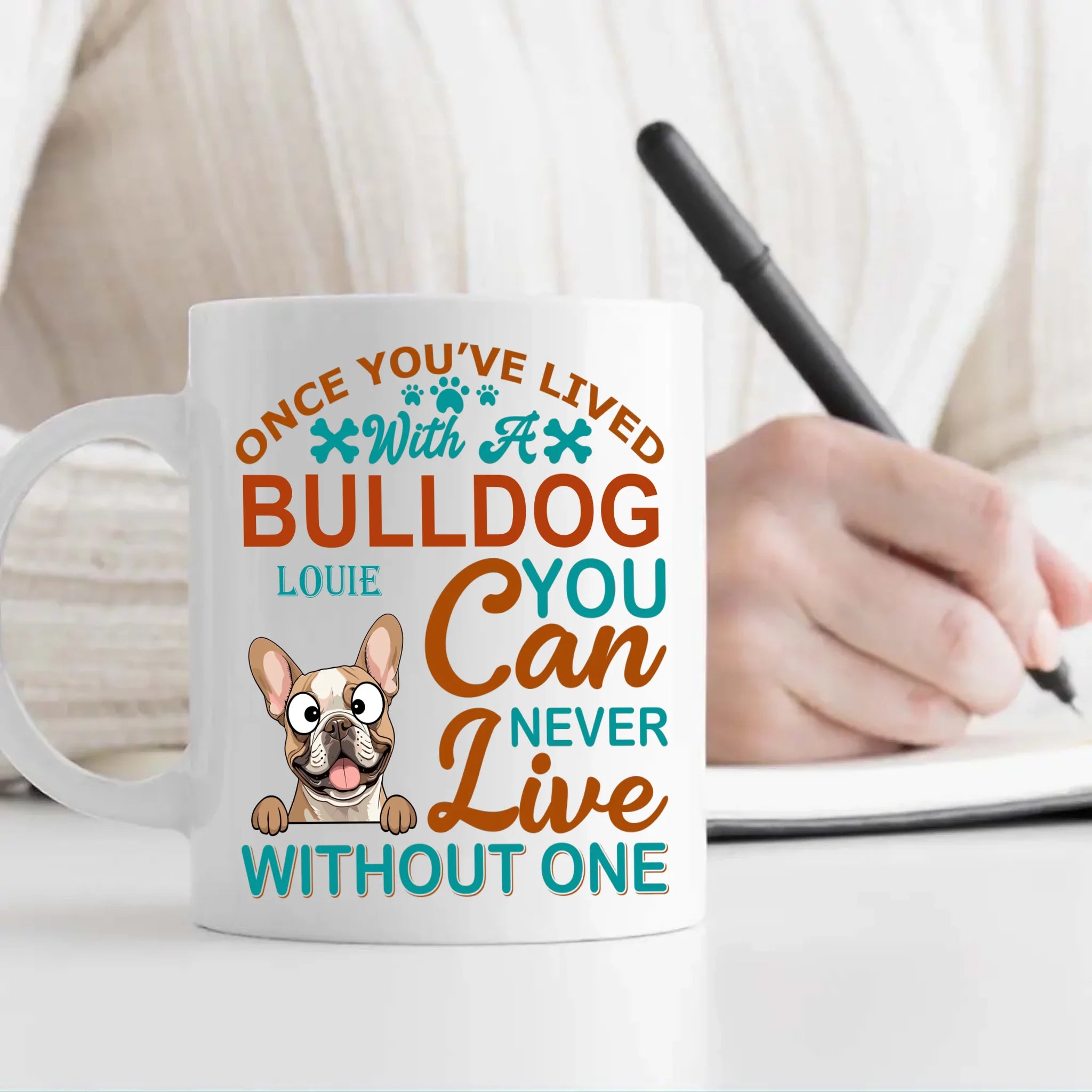 Personalized Once You've Lived With A Bulldog, You Can Never Live Without One Dog Mug - 89Prints