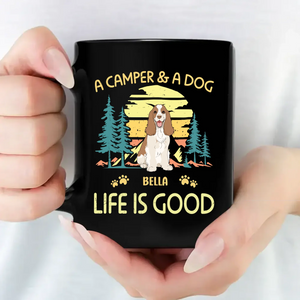 A Camper & A Dog Life Is Good Mug - Memorable Gift For Dog Lovers - 89Prints