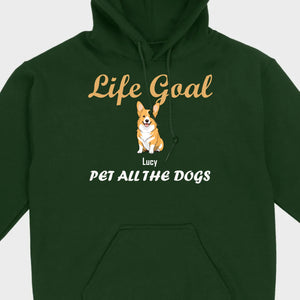 Life Goal: Pet All The Dogs Basic Tee - Heartfelt Matching Dog Owner Outfit - 89Prints