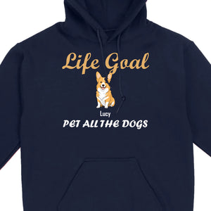 Life Goal: Pet All The Dogs Basic Tee - Heartfelt Matching Dog Owner Outfit - 89Prints