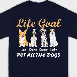 Life Goal: Pet All The Dogs Basic Tee - Heartfelt Matching Dog Owner Outfit - 89Prints