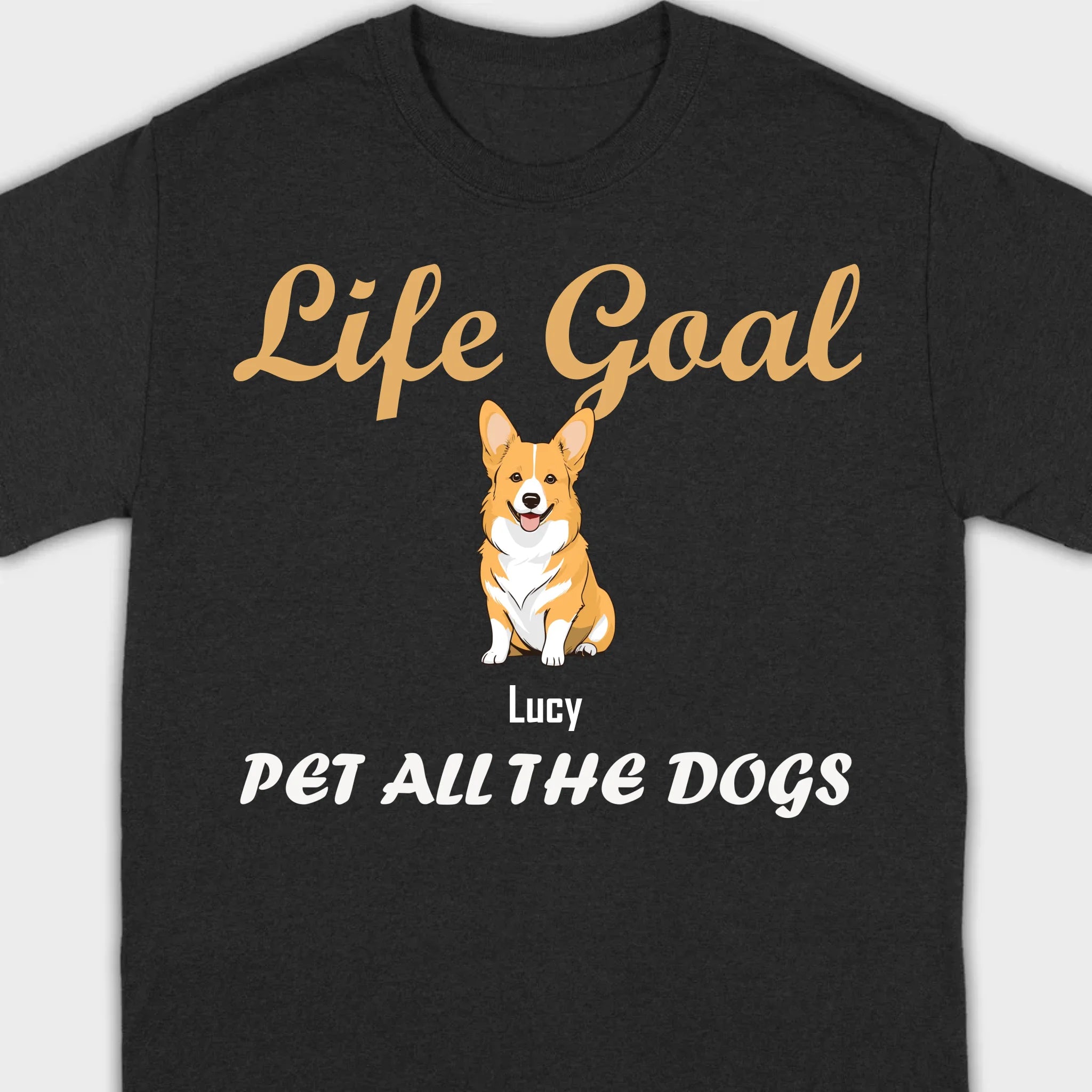 Life Goal: Pet All The Dogs Basic Tee - Heartfelt Matching Dog Owner Outfit - 89Prints