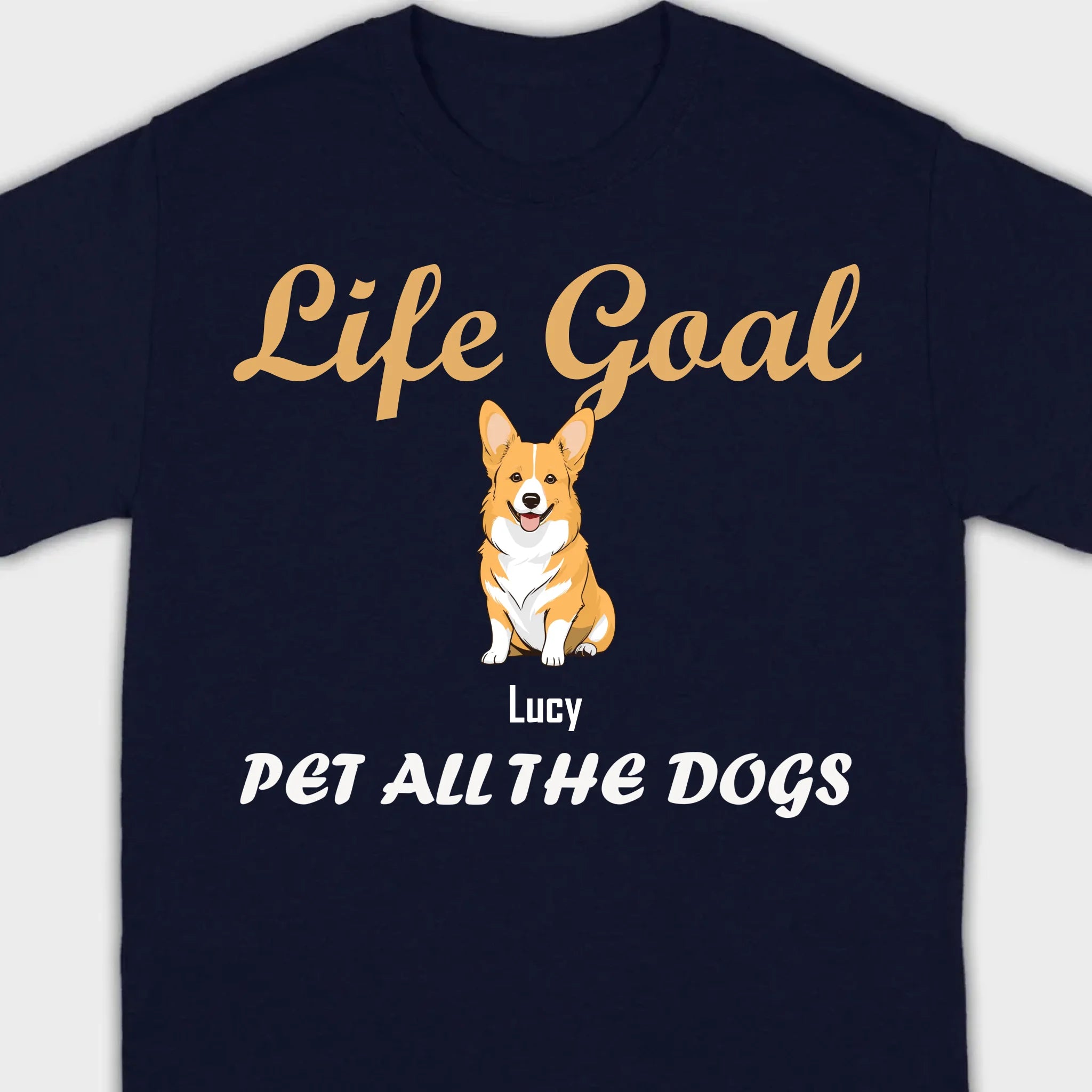 Life Goal: Pet All The Dogs Basic Tee - Heartfelt Matching Dog Owner Outfit - 89Prints
