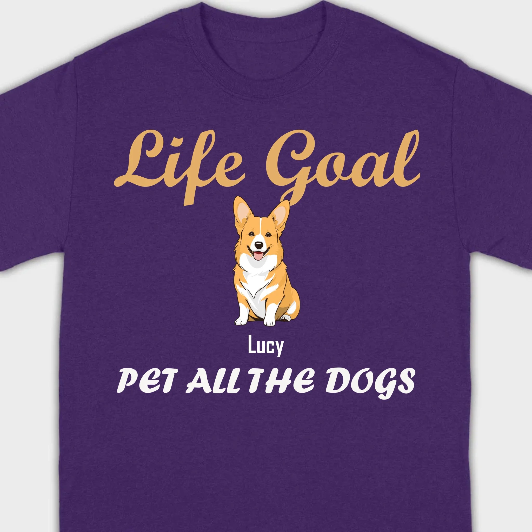 Life Goal: Pet All The Dogs Basic Tee - Heartfelt Matching Dog Owner Outfit - 89Prints