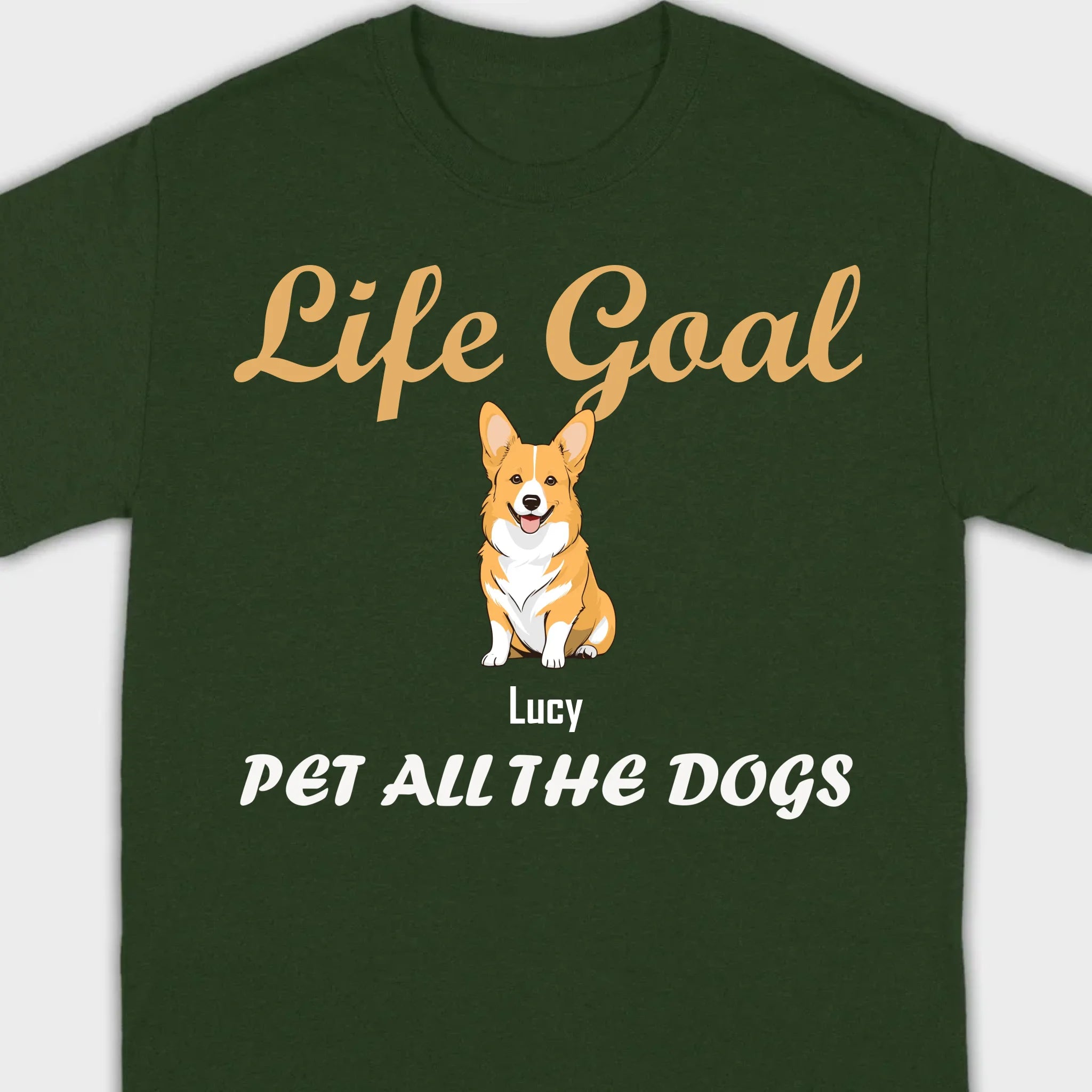 Life Goal: Pet All The Dogs Basic Tee - Heartfelt Matching Dog Owner Outfit - 89Prints