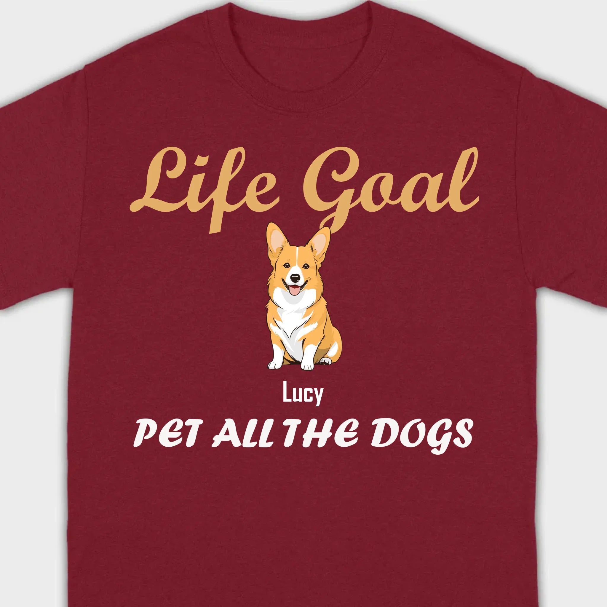 Life Goal: Pet All The Dogs Basic Tee - Heartfelt Matching Dog Owner Outfit - 89Prints