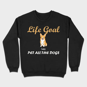 Life Goal: Pet All The Dogs Basic Tee - Heartfelt Matching Dog Owner Outfit - 89Prints