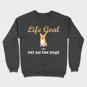 Life Goal: Pet All The Dogs Basic Tee - Heartfelt Matching Dog Owner Outfit - 89Prints