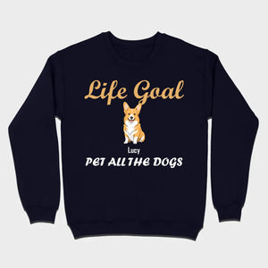Life Goal: Pet All The Dogs Basic Tee - Heartfelt Matching Dog Owner Outfit - 89Prints