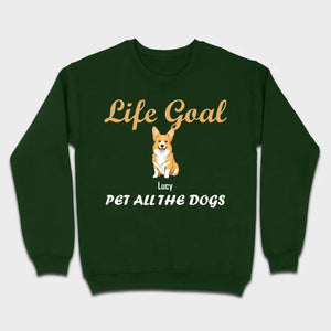 Life Goal: Pet All The Dogs Basic Tee - Heartfelt Matching Dog Owner Outfit - 89Prints