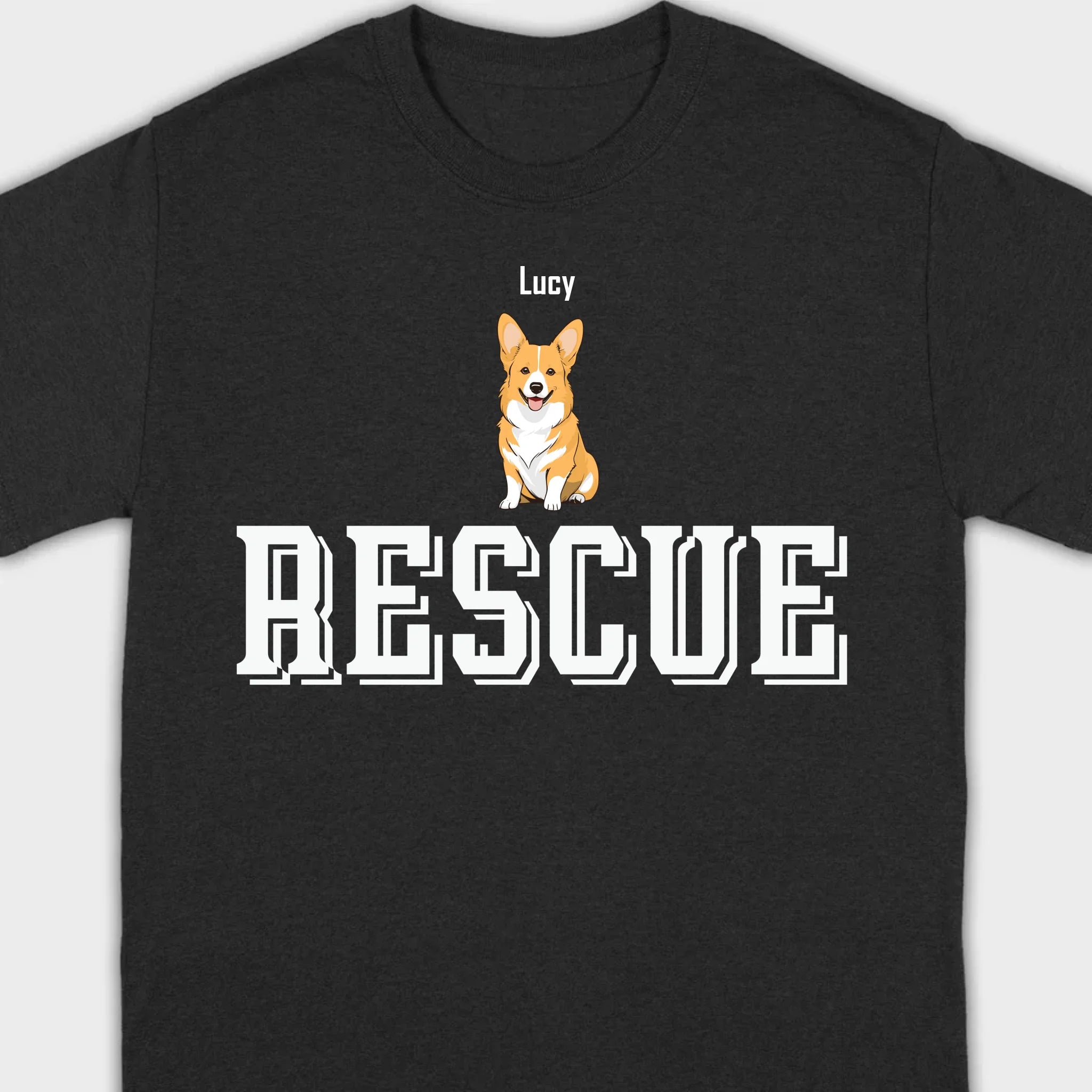 Custom Rescue Dog Basic Tee - Funny Dog Owner Shirt - 89Prints