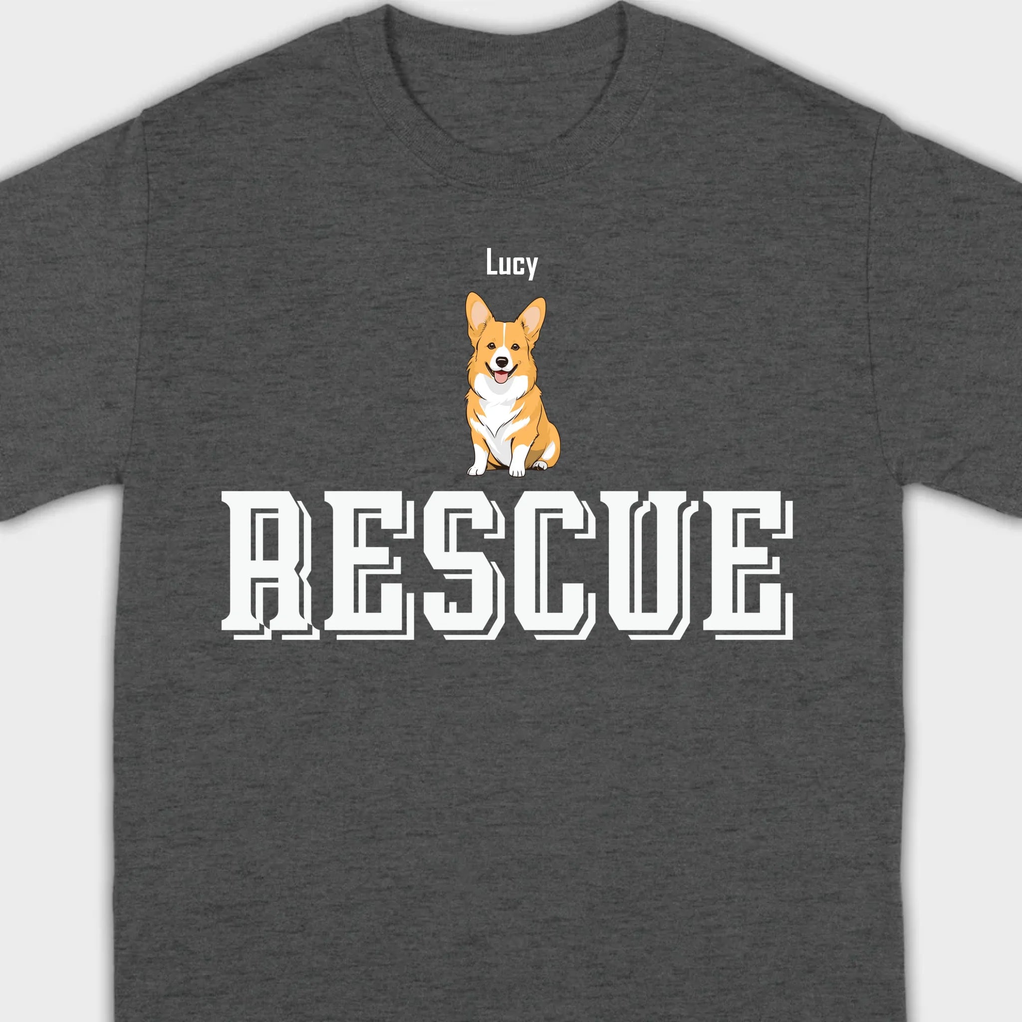 Custom Rescue Dog Basic Tee - Funny Dog Owner Shirt - 89Prints