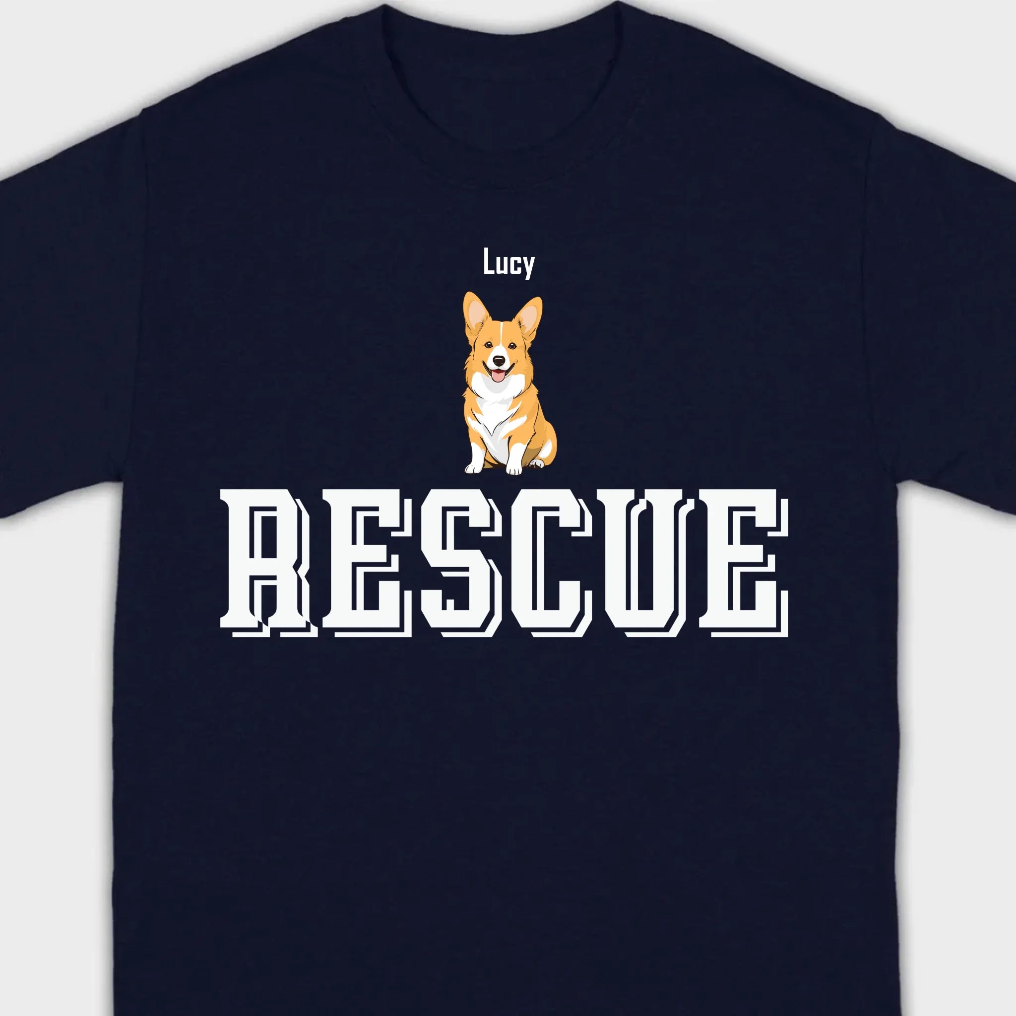 Custom Rescue Dog Basic Tee - Funny Dog Owner Shirt - 89Prints