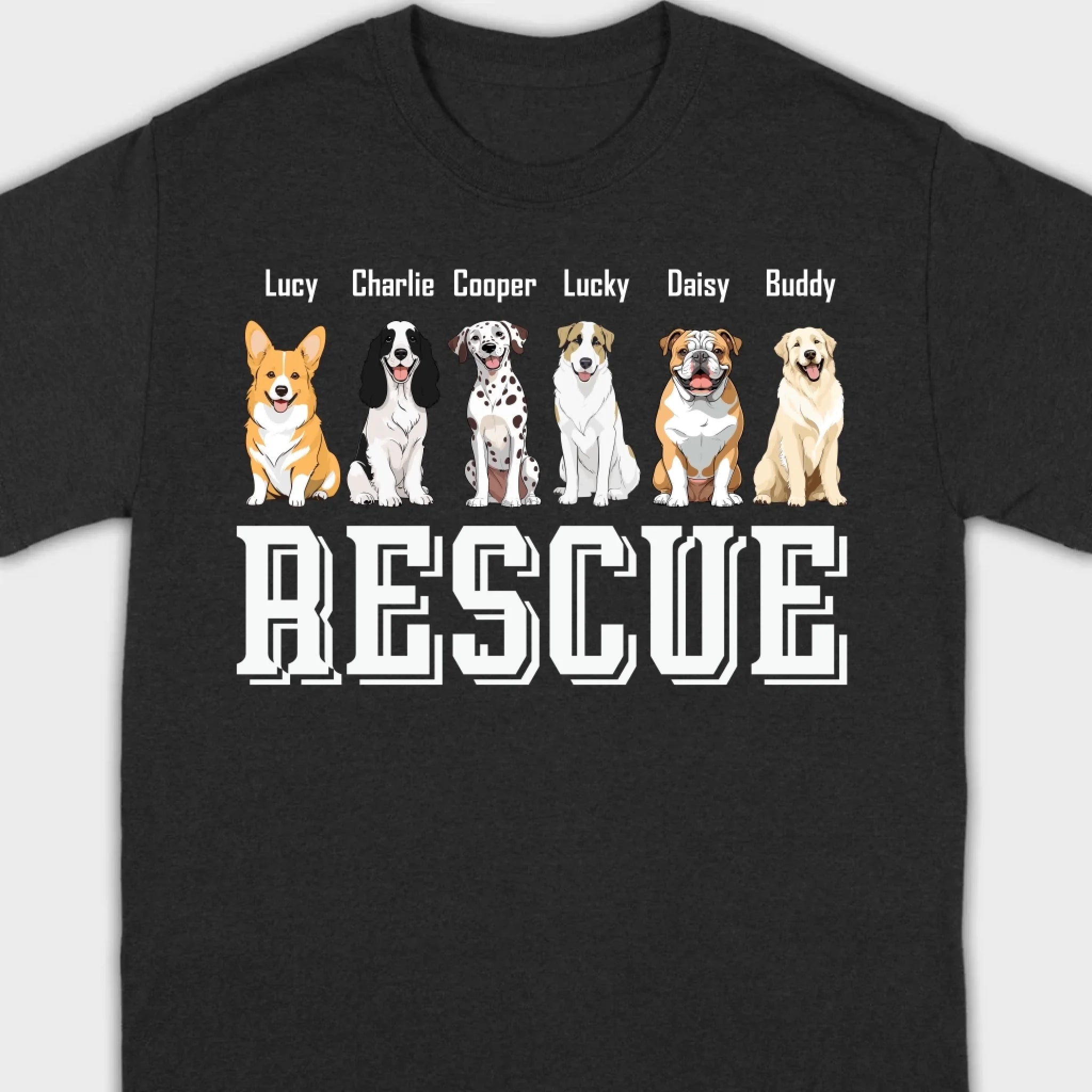 Custom Rescue Dog Basic Tee - Funny Dog Owner Shirt - 89Prints