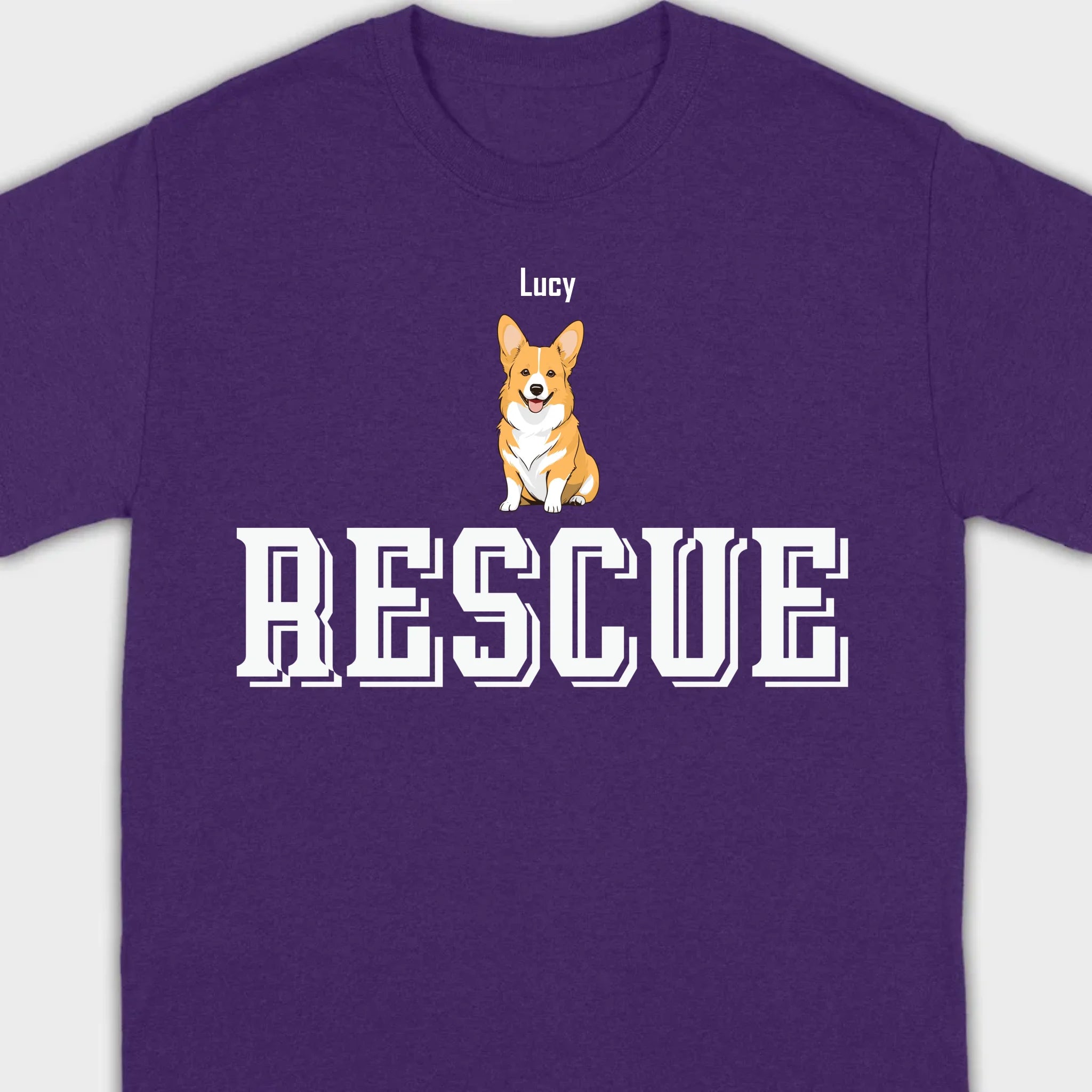 Custom Rescue Dog Basic Tee - Funny Dog Owner Shirt - 89Prints