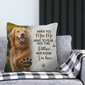 Comforting I’m Here Quote Pillow – Individualized Portrait Dog & Name - 89Prints