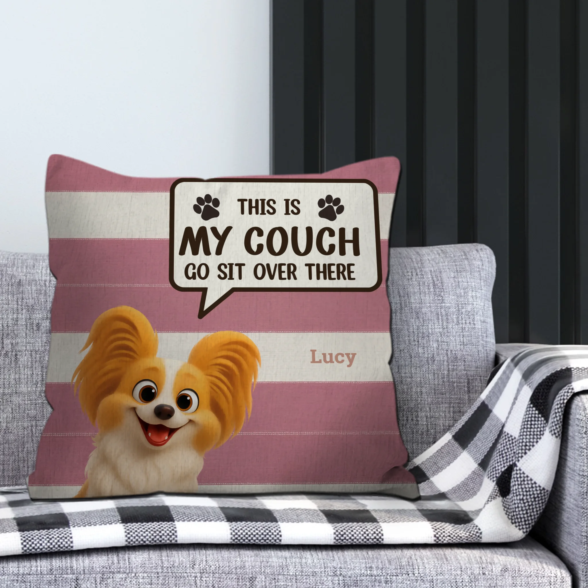 This Is My Couch Quote Pillow – Tailored Dog Image & Name, Gift for Dog Lovers - 89Prints