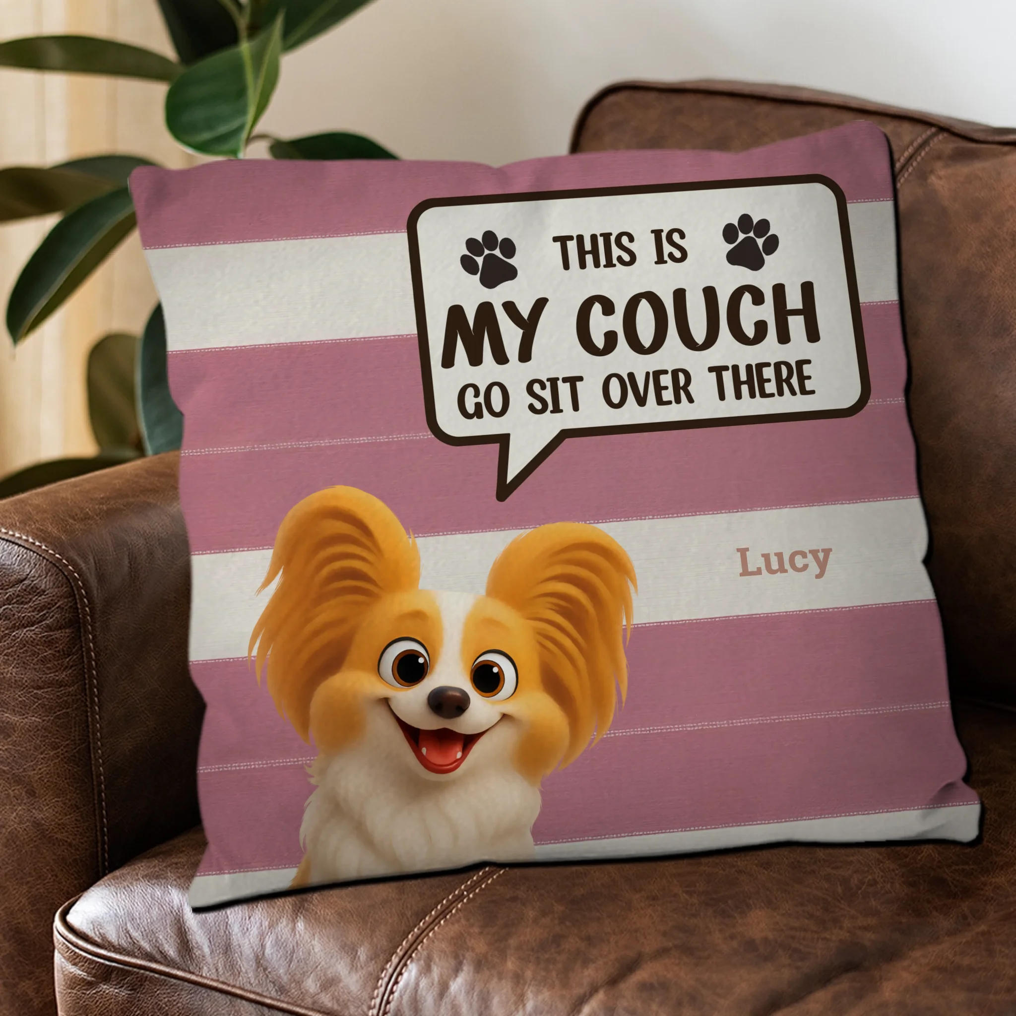This Is My Couch Quote Pillow – Tailored Dog Image & Name, Gift for Dog Lovers - 89Prints