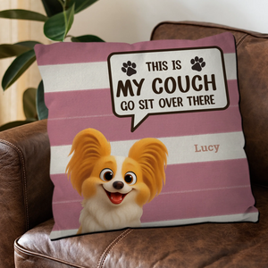 This Is My Couch Quote Pillow – Tailored Dog Image & Name, Gift for Dog Lovers - 89Prints