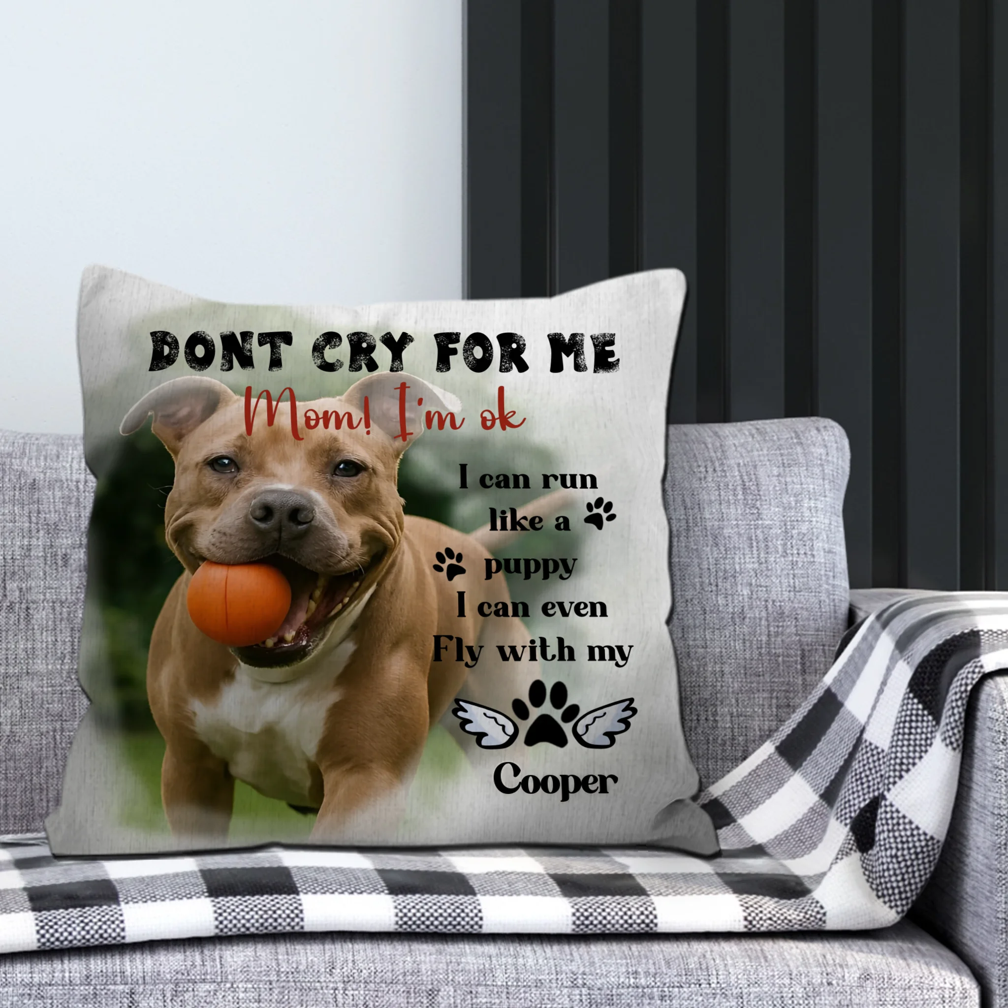 I Can Run Like a Puppy Emotional Dog Pillow –  Dog Photo & Name Gifts For Dog Owners - 89Prints