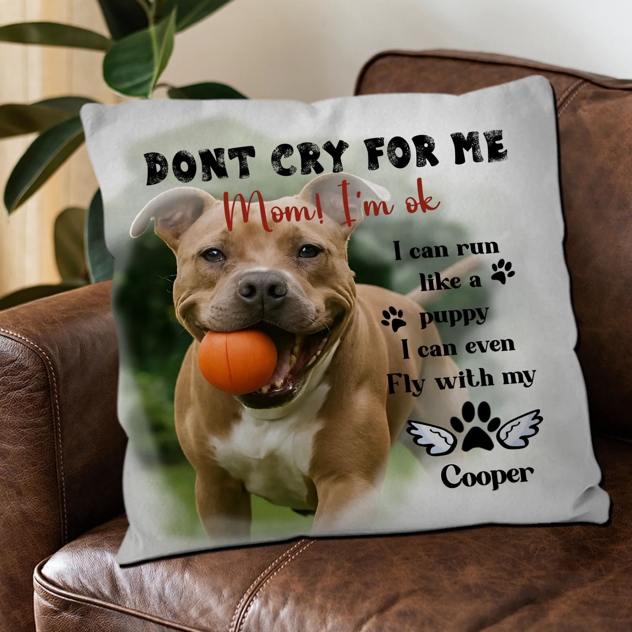 I Can Run Like a Puppy Emotional Dog Pillow –  Dog Photo & Name Gifts For Dog Owners - 89Prints