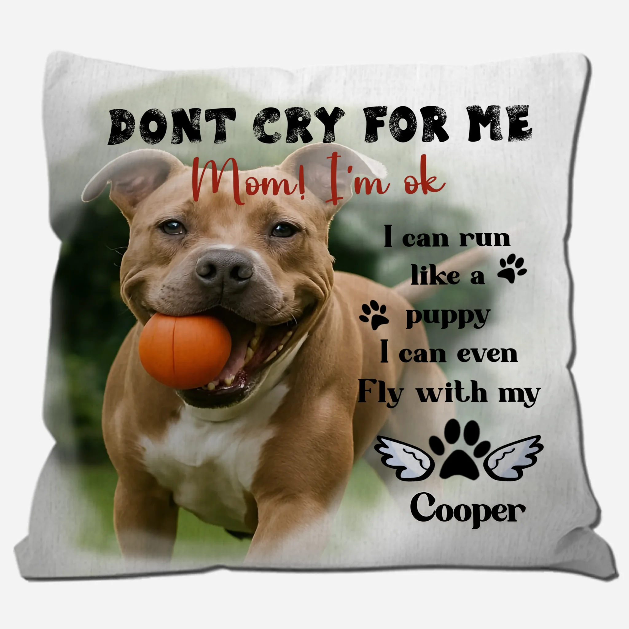 I Can Run Like a Puppy Emotional Dog Pillow –  Dog Photo & Name Gifts For Dog Owners - 89Prints