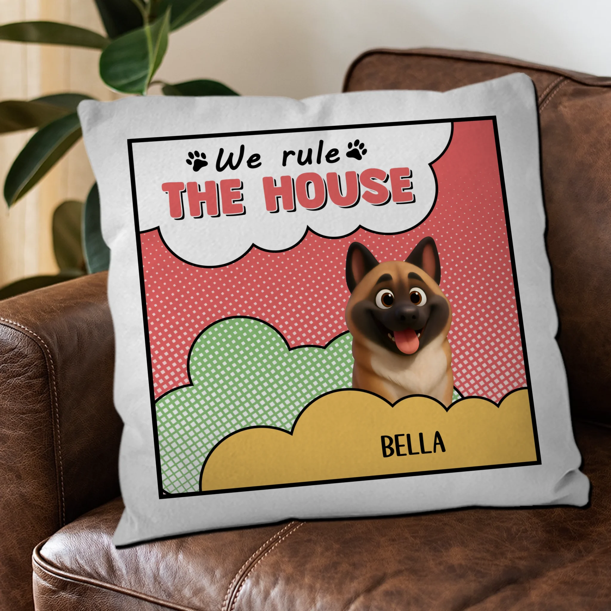 We Rule The House Pillow - Unique Dog Gift - 89Prints