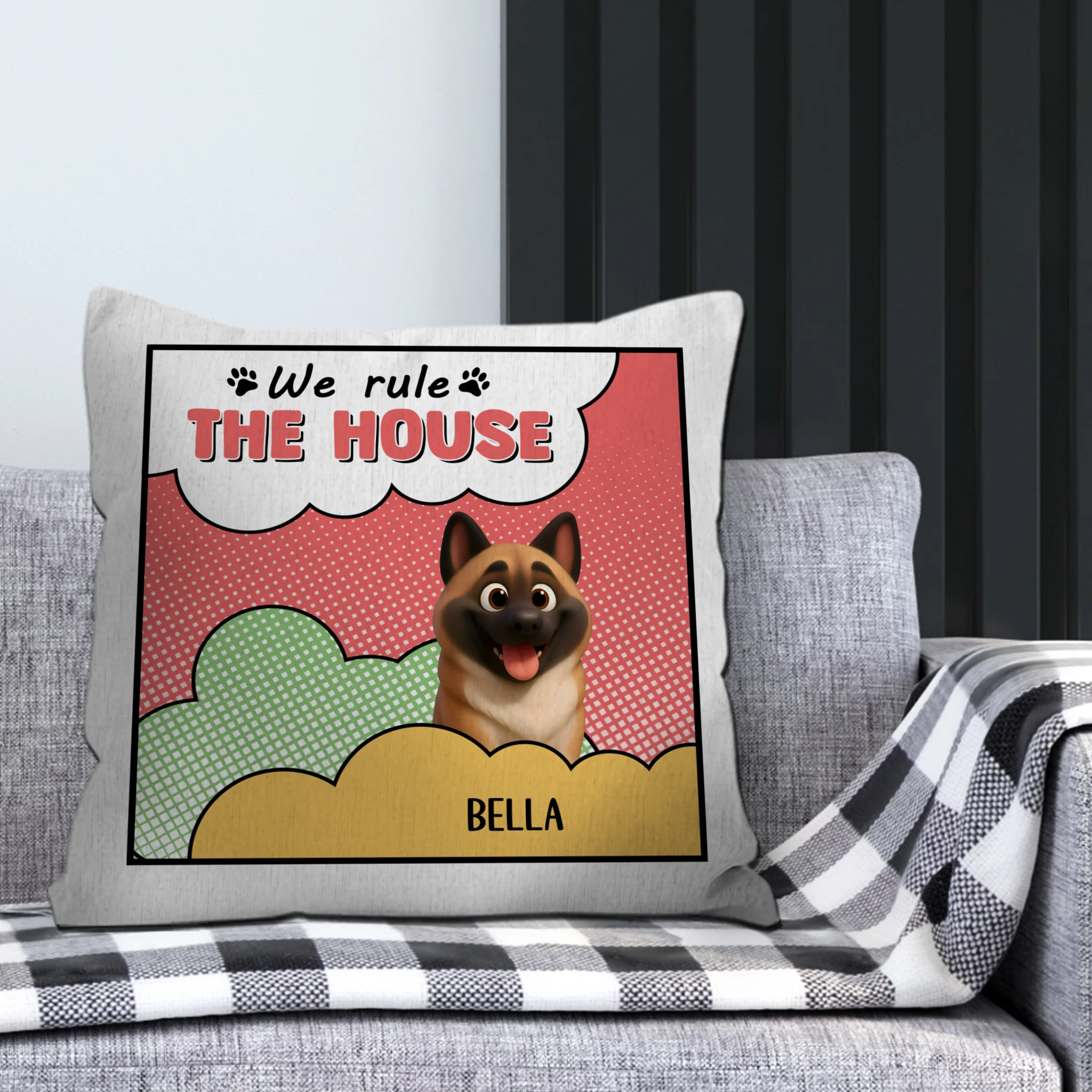 We Rule The House Pillow - Unique Dog Gift - 89Prints