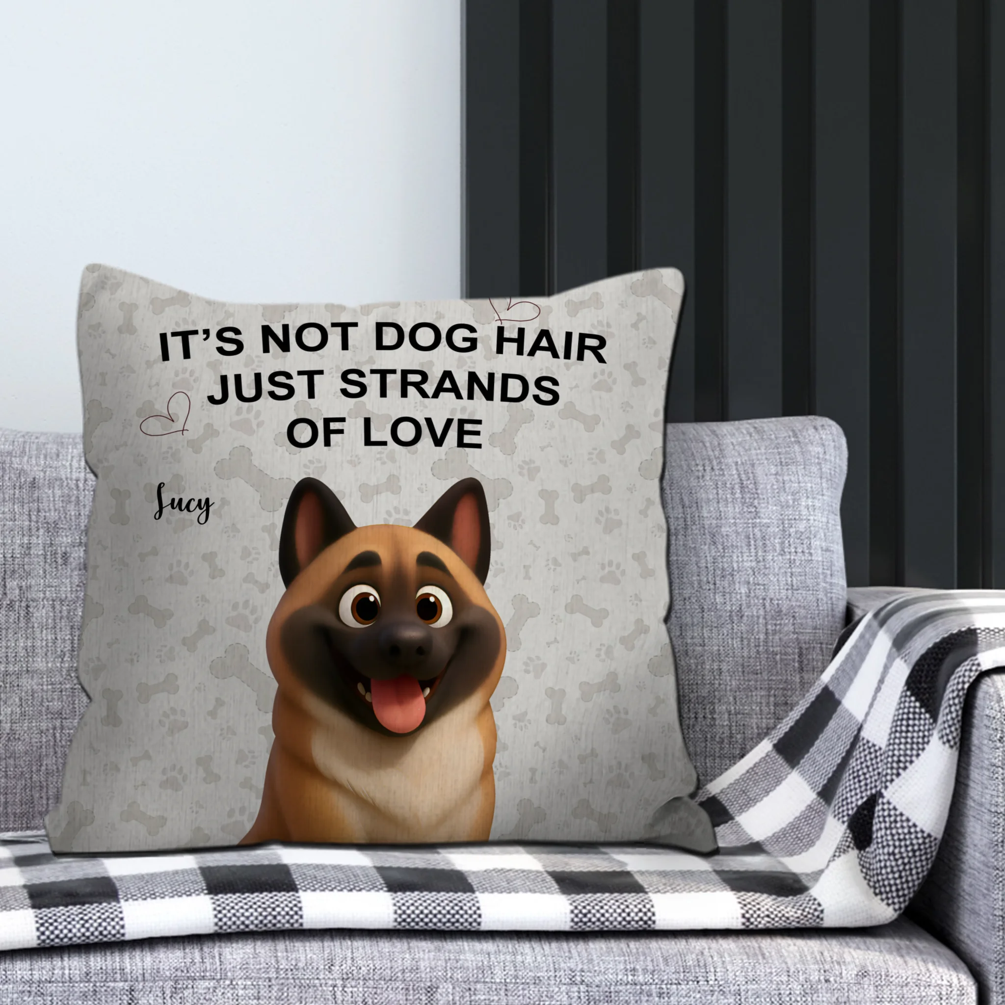 It's Not Dog Hair Just Strands Of Love Pillow - Customized Present For Dog Owners - 89Prints