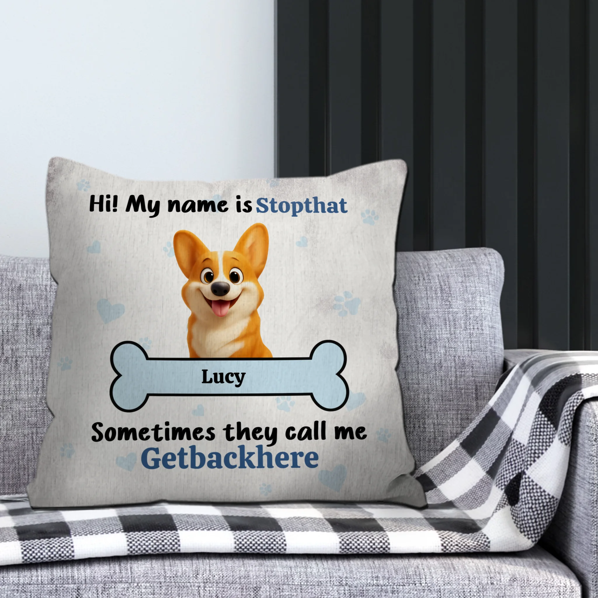 Sometimes They Call Me Getbackhere Dog Quote Pillow – Custom Dog Art & Name - 89Prints