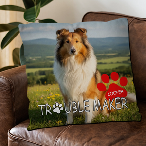 Trouble Maker Pillow - Custom Dog-Themed Gift - 89Prints